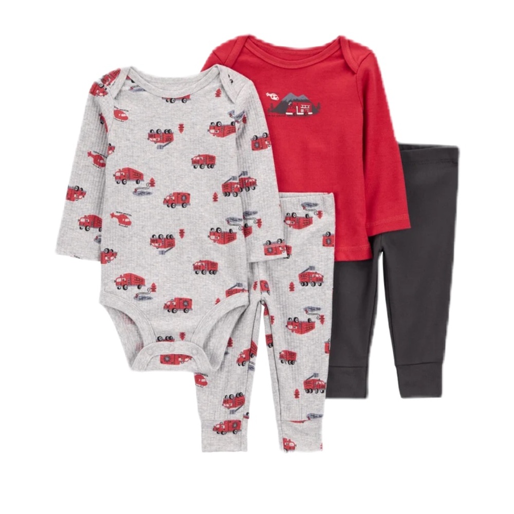 Carter’s Baby Layette Red and Gray Baby Outfit Set